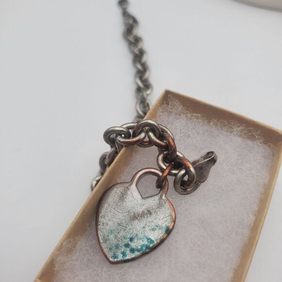 Estate aged silver chain bracelet plated antique heirloom - Picture 2 of 3